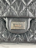 CHANEL Black Aged Calfskin Quilted 2.55 Reissue 226 Flap Bag