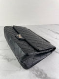 CHANEL Black Aged Calfskin Quilted 2.55 Reissue 226 Flap Bag