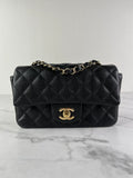 CHANEL Black Caviar Quilted Mini Rectangular Flap Bag