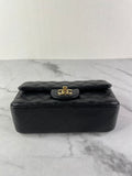 CHANEL Black Caviar Quilted Mini Rectangular Flap Bag