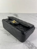 CHANEL Black Caviar Quilted Mini Rectangular Flap Bag