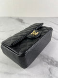 CHANEL Black Caviar Quilted Mini Rectangular Flap Bag