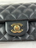 CHANEL Black Caviar Quilted Mini Rectangular Flap Bag