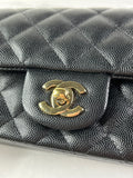 CHANEL Black Caviar Quilted Mini Rectangular Flap Bag