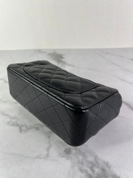 CHANEL Black Caviar Quilted Mini Rectangular Flap Bag