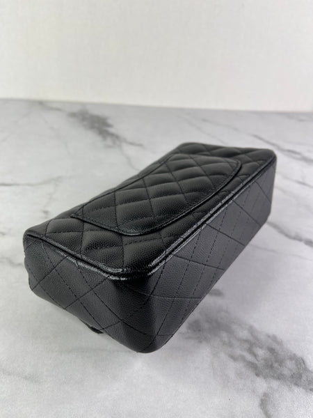 CHANEL Black Caviar Quilted Mini Rectangular Flap Bag