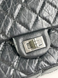 CHANEL Black Aged Calfskin Quilted 2.55 Reissue 226 Flap Bag
