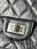 CHANEL Black Aged Calfskin Quilted 2.55 Reissue 226 Flap Bag