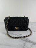 CHANEL Black Caviar Quilted Mini Rectangular Flap Bag