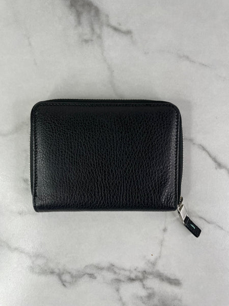 Tiffany Black Grained Leather Zip Wallet