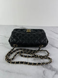 CHANEL Black Caviar Quilted Mini Rectangular Flap Bag