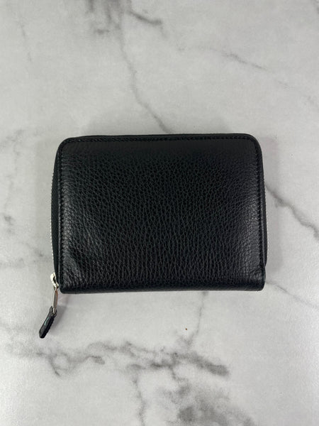 Tiffany Black Grained Leather Zip Wallet