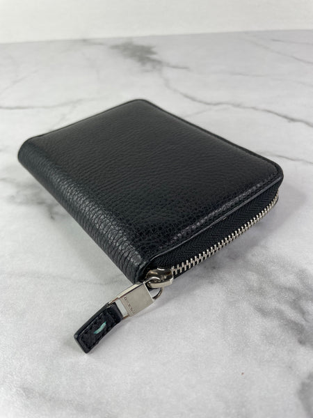 Tiffany Black Grained Leather Zip Wallet