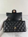 CHANEL Black Caviar Quilted Mini Rectangular Flap Bag