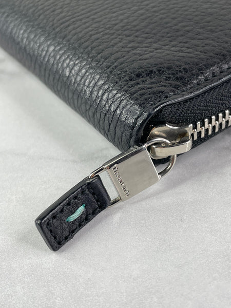 Tiffany Black Grained Leather Zip Wallet