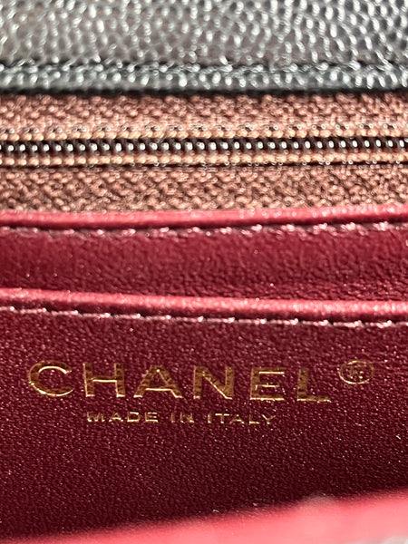 CHANEL Black Caviar Quilted Mini Rectangular Flap Bag