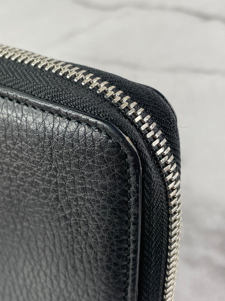 Tiffany Black Grained Leather Zip Wallet