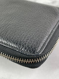 Tiffany Black Grained Leather Zip Wallet