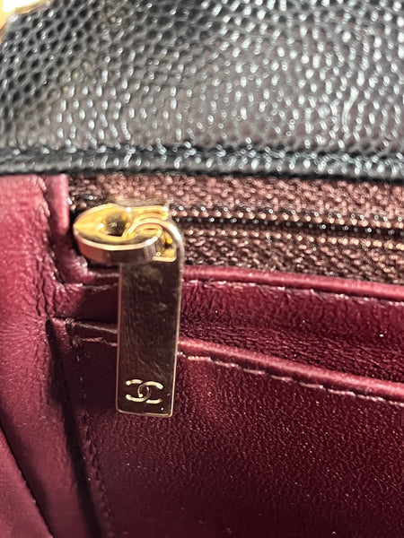 CHANEL Black Caviar Quilted Mini Rectangular Flap Bag