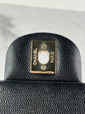 CHANEL Black Caviar Quilted Mini Rectangular Flap Bag