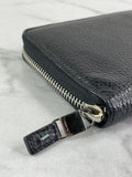 Tiffany Black Grained Leather Zip Wallet