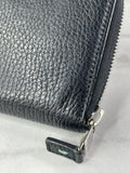 Tiffany Black Grained Leather Zip Wallet