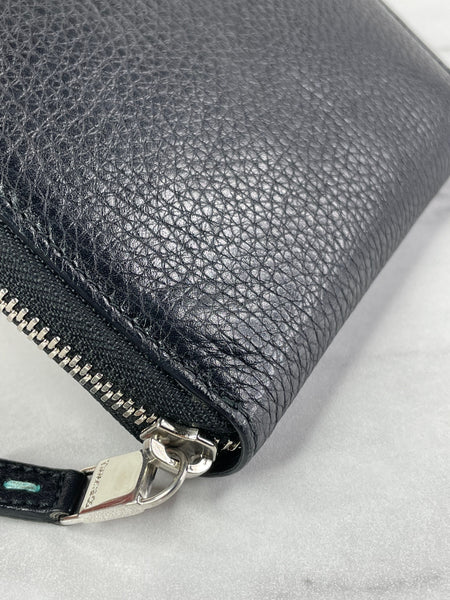 Tiffany Black Grained Leather Zip Wallet