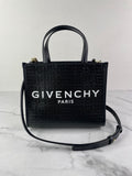 GIVENCHY Black Mini G Tote Embossed Coated Canvas Shoulder/Crossbody Bag