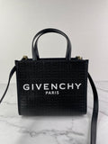 GIVENCHY Black Mini G Tote Embossed Coated Canvas Shoulder/Crossbody Bag