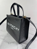 GIVENCHY Black Mini G Tote Embossed Coated Canvas Shoulder/Crossbody Bag