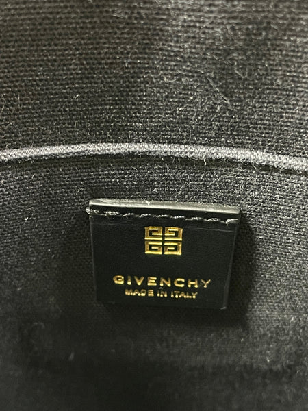 GIVENCHY Black Mini G Tote Embossed Coated Canvas Shoulder/Crossbody Bag