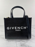 GIVENCHY Black Mini G Tote Embossed Coated Canvas Shoulder/Crossbody Bag