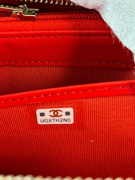 CHANEL Red Caviar Long Zipped Wallet