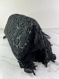 PRADA Black Lace And Leather Pizzo S Satchel Bag
