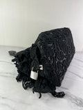 PRADA Black Lace And Leather Pizzo S Satchel Bag