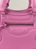 BALENCIAGA Rose Pink Cake Calfskin Tonal Hardware Mini Neo Classic City Crossbody/Shoulder Bag