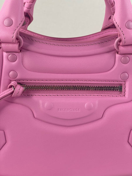 BALENCIAGA Rose Pink Cake Calfskin Tonal Hardware Mini Neo Classic City Crossbody/Shoulder Bag