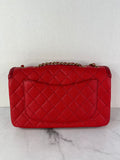 CHANEL Red Caviar Quilted Medium CC Filigree Flap Crossbody/Shoulder Bag