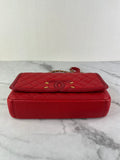CHANEL Red Caviar Quilted Medium CC Filigree Flap Crossbody/Shoulder Bag