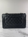 CHANEL Black Caviar Classic Jumbo Double Flap Bag