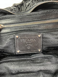PRADA Black Lace And Leather Pizzo S Satchel Bag
