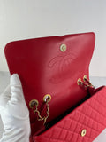 CHANEL Red Caviar Quilted Medium CC Filigree Flap Crossbody/Shoulder Bag