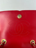 CHANEL Red Caviar Quilted Medium CC Filigree Flap Crossbody/Shoulder Bag