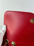CHANEL Red Caviar Quilted Medium CC Filigree Flap Crossbody/Shoulder Bag