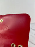 CHANEL Red Caviar Quilted Medium CC Filigree Flap Crossbody/Shoulder Bag