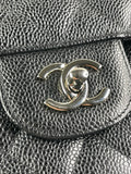 CHANEL Black Caviar Classic Jumbo Double Flap Bag