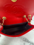CHANEL Red Caviar Quilted Medium CC Filigree Flap Crossbody/Shoulder Bag
