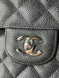 CHANEL Black Caviar Classic Jumbo Double Flap Bag