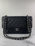 CHANEL Black Caviar Classic Jumbo Double Flap Bag