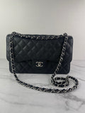 CHANEL Black Caviar Classic Jumbo Double Flap Bag